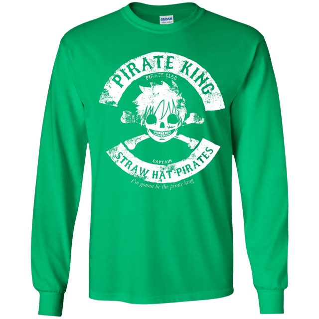 T-Shirts Irish Green / YS Pirate King Skull Youth Long Sleeve T-Shirt