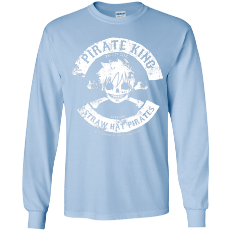 T-Shirts Light Blue / YS Pirate King Skull Youth Long Sleeve T-Shirt