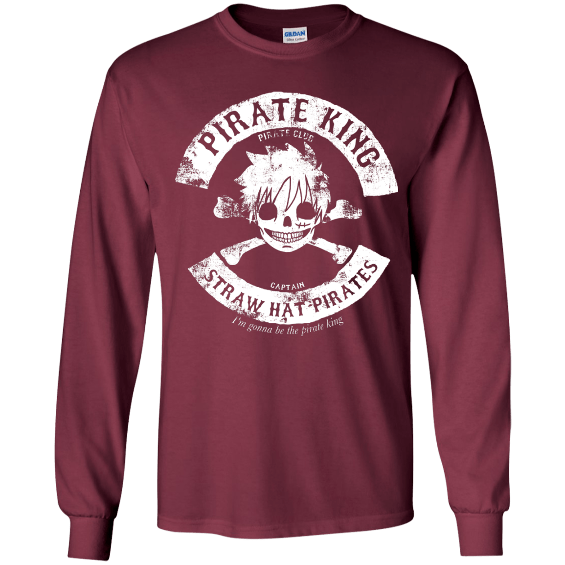 T-Shirts Maroon / YS Pirate King Skull Youth Long Sleeve T-Shirt