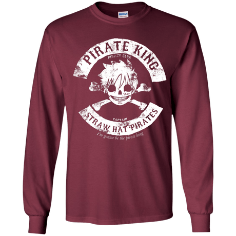 T-Shirts Maroon / YS Pirate King Skull Youth Long Sleeve T-Shirt