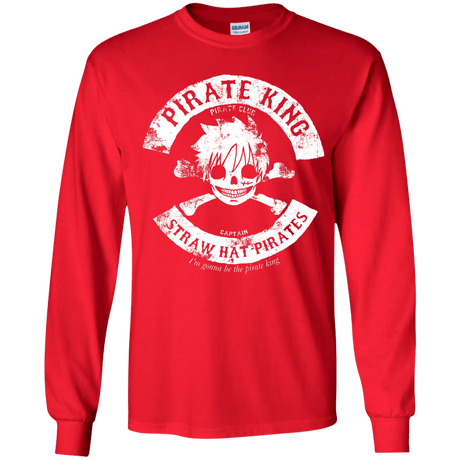 T-Shirts Red / YS Pirate King Skull Youth Long Sleeve T-Shirt