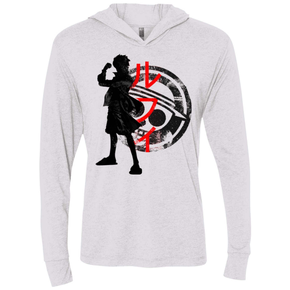T-Shirts Heather White / X-Small Pirate King Triblend Long Sleeve Hoodie Tee