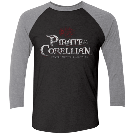 T-Shirts Vintage Black/Premium Heather / X-Small Pirate of the Corellian Men's Triblend 3/4 Sleeve