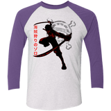 T-Shirts Heather White/Purple Rush / X-Small Pirate Slayer Men's Triblend 3/4 Sleeve