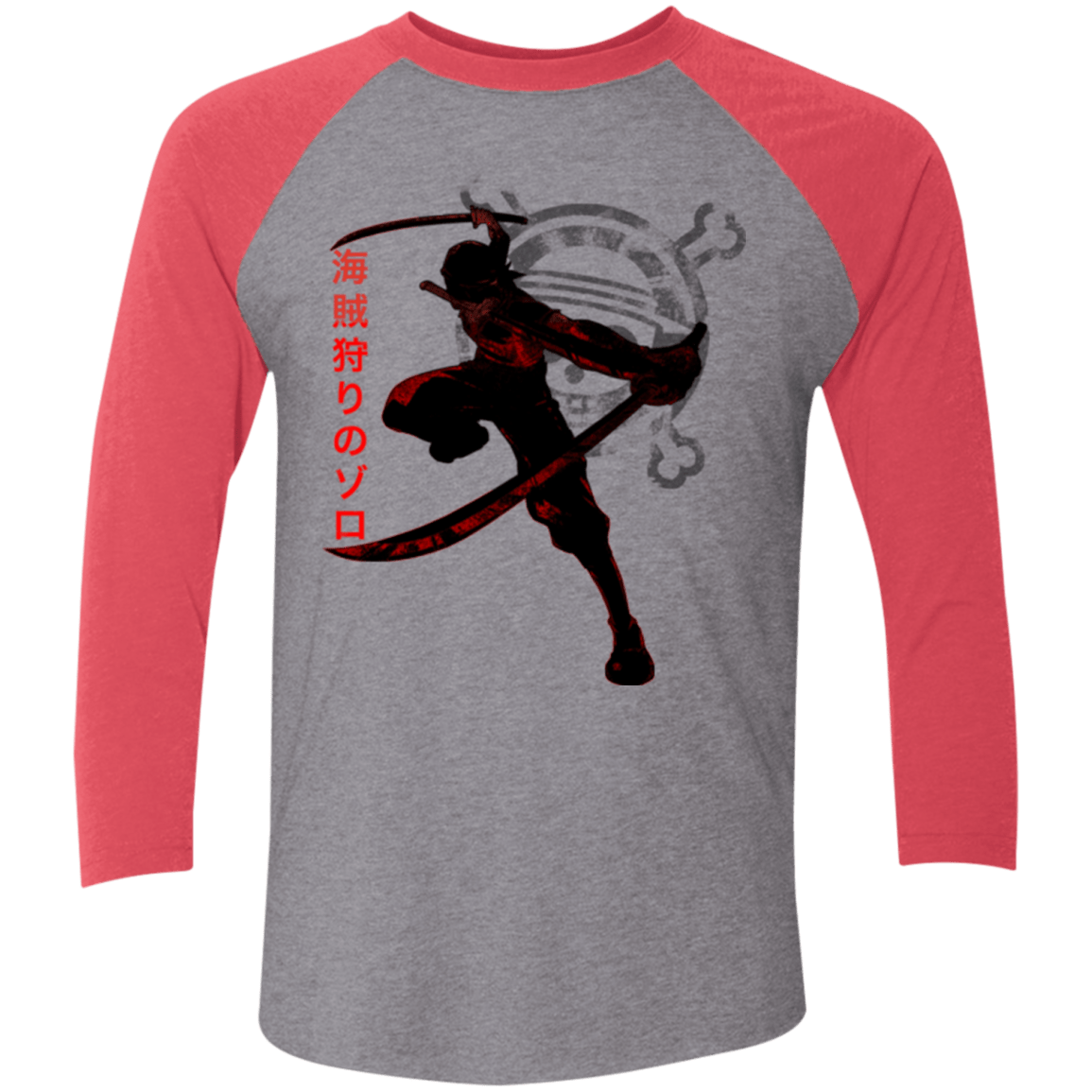 T-Shirts Premium Heather/ Vintage Red / X-Small Pirate Slayer Men's Triblend 3/4 Sleeve