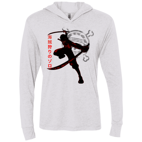 T-Shirts Heather White / X-Small Pirate Slayer Triblend Long Sleeve Hoodie Tee