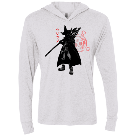 T-Shirts Heather White / X-Small Pirate sniper Triblend Long Sleeve Hoodie Tee