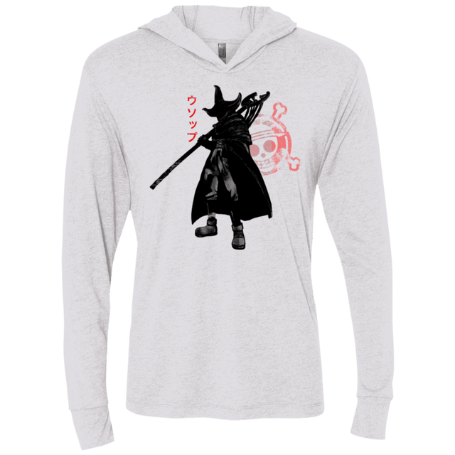 T-Shirts Heather White / X-Small Pirate sniper Triblend Long Sleeve Hoodie Tee