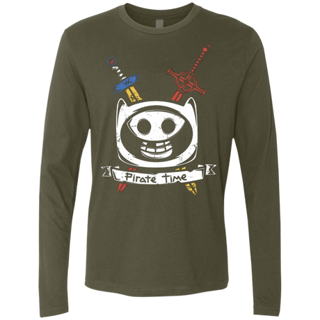 T-Shirts Military Green / Small Pirate Time Men's Premium Long Sleeve