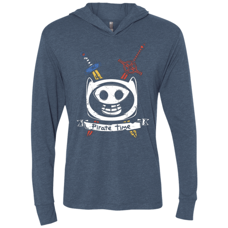 T-Shirts Indigo / X-Small Pirate Time Triblend Long Sleeve Hoodie Tee