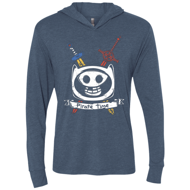 T-Shirts Indigo / X-Small Pirate Time Triblend Long Sleeve Hoodie Tee