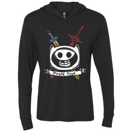 T-Shirts Vintage Black / X-Small Pirate Time Triblend Long Sleeve Hoodie Tee