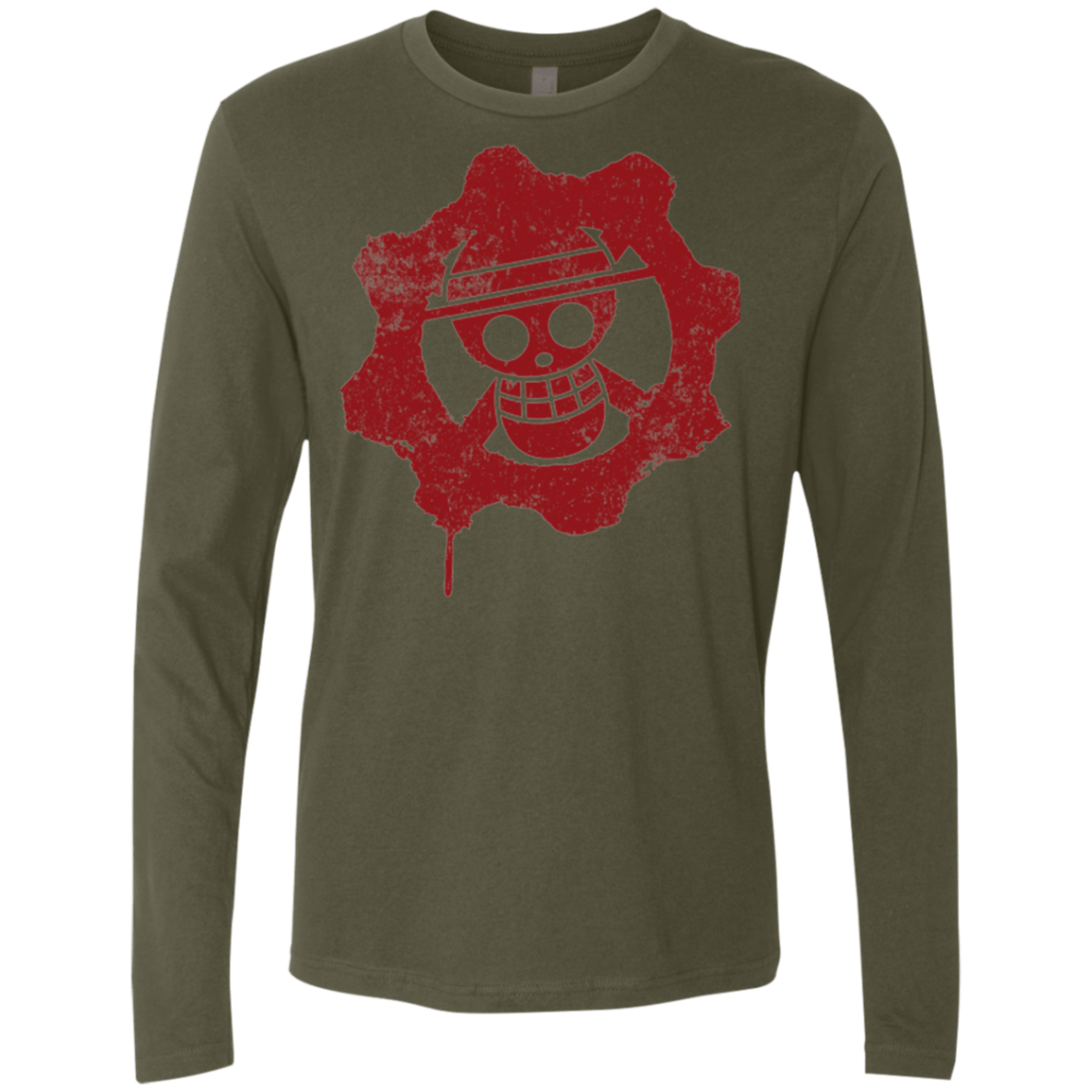 T-Shirts Military Green / Small Pirates of War Men's Premium Long Sleeve