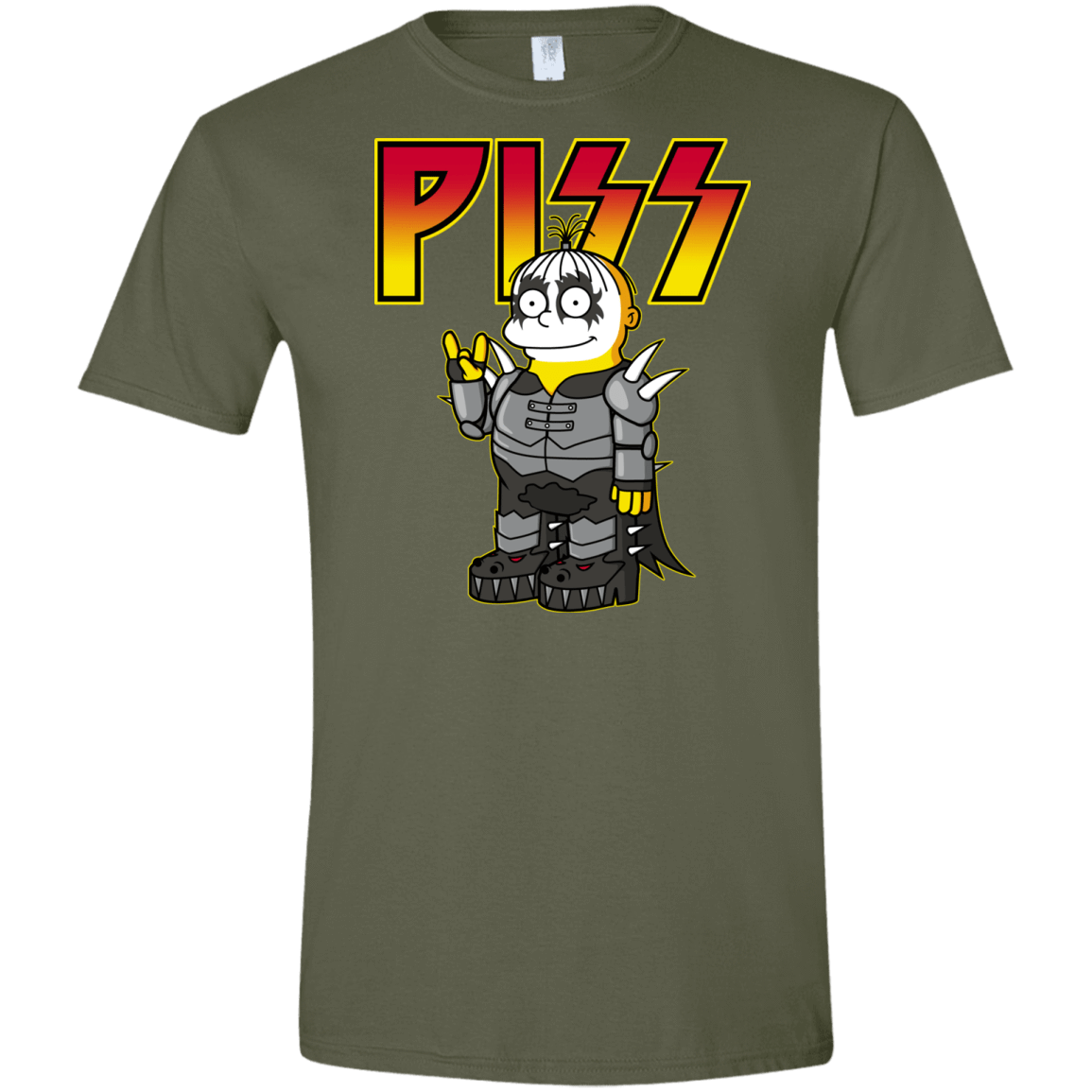 T-Shirts Military Green / S Piss Men's Semi-Fitted Softstyle