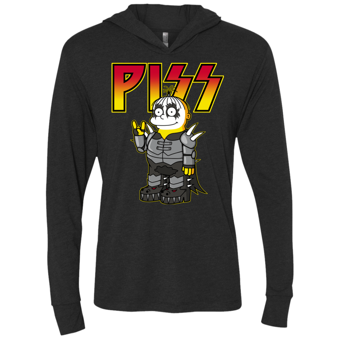 T-Shirts Vintage Black / X-Small Piss Triblend Long Sleeve Hoodie Tee