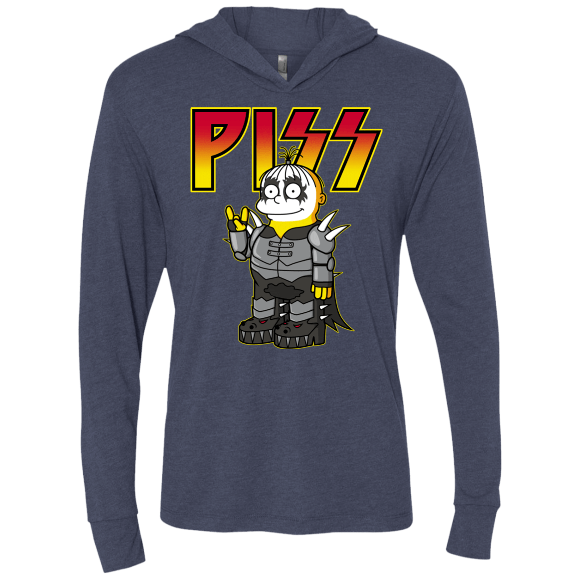 T-Shirts Vintage Navy / X-Small Piss Triblend Long Sleeve Hoodie Tee