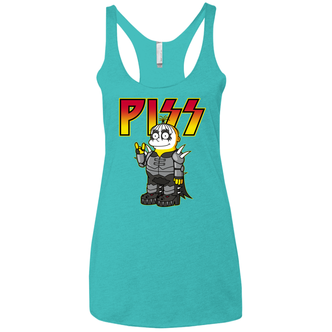 T-Shirts Tahiti Blue / X-Small Piss Women's Triblend Racerback Tank