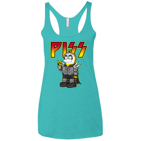 T-Shirts Tahiti Blue / X-Small Piss Women's Triblend Racerback Tank