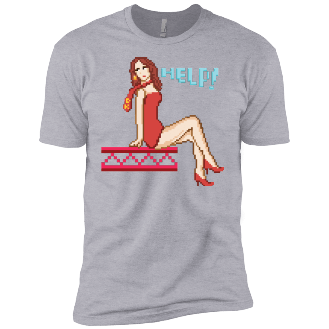 T-Shirts Heather Grey / YXS Pixel Pinup Pauline Boys Premium T-Shirt