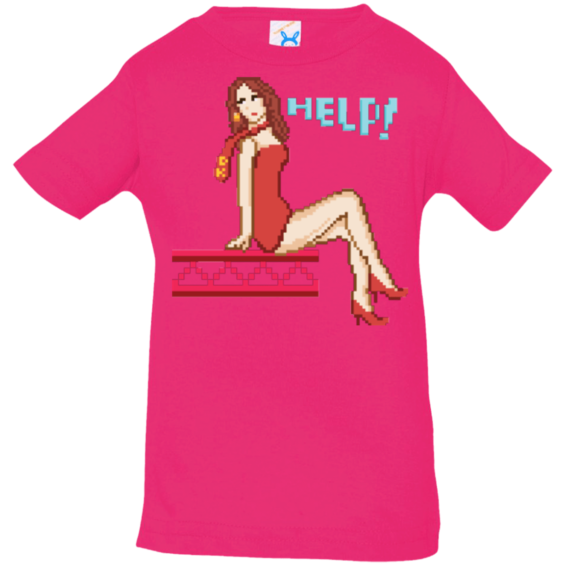 T-Shirts Hot Pink / 6 Months Pixel Pinup Pauline Infant PremiumT-Shirt