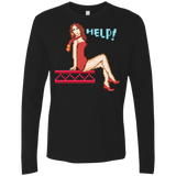 T-Shirts Black / Small Pixel Pinup Pauline Men's Premium Long Sleeve