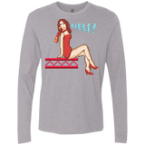 T-Shirts Heather Grey / Small Pixel Pinup Pauline Men's Premium Long Sleeve