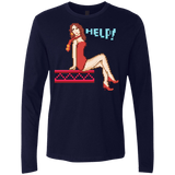 T-Shirts Midnight Navy / Small Pixel Pinup Pauline Men's Premium Long Sleeve