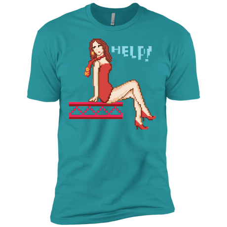 T-Shirts Tahiti Blue / X-Small Pixel Pinup Pauline Men's Premium T-Shirt