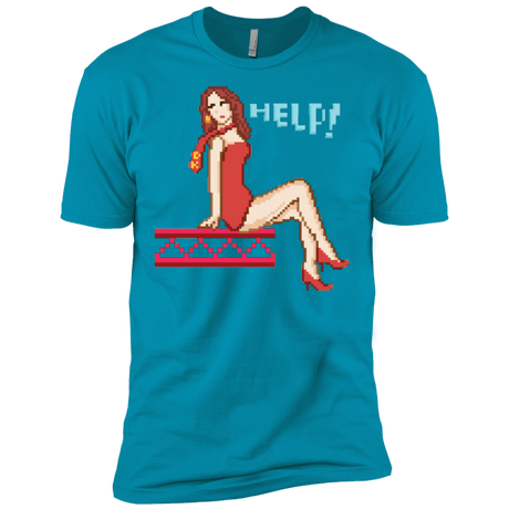 T-Shirts Turquoise / X-Small Pixel Pinup Pauline Men's Premium T-Shirt