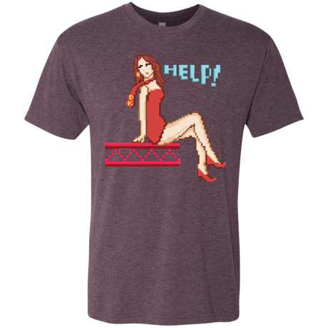 T-Shirts Vintage Purple / Small Pixel Pinup Pauline Men's Triblend T-Shirt