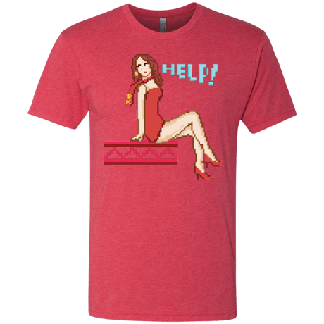 T-Shirts Vintage Red / Small Pixel Pinup Pauline Men's Triblend T-Shirt