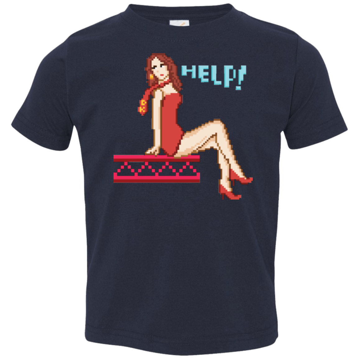 T-Shirts Navy / 2T Pixel Pinup Pauline Toddler Premium T-Shirt