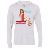 T-Shirts Heather White / X-Small Pixel Pinup Pauline Triblend Long Sleeve Hoodie Tee