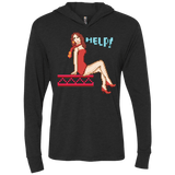 T-Shirts Vintage Black / X-Small Pixel Pinup Pauline Triblend Long Sleeve Hoodie Tee