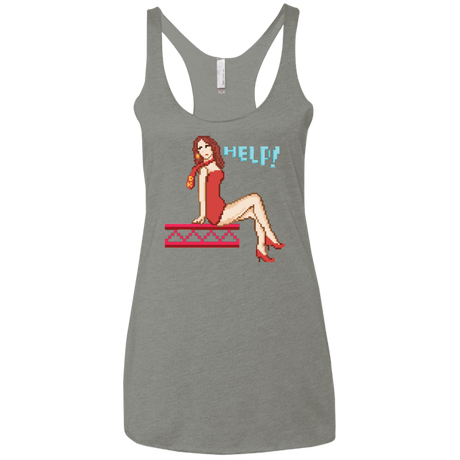 T-Shirts Venetian Grey / X-Small Pixel Pinup Pauline Women's Triblend Racerback Tank