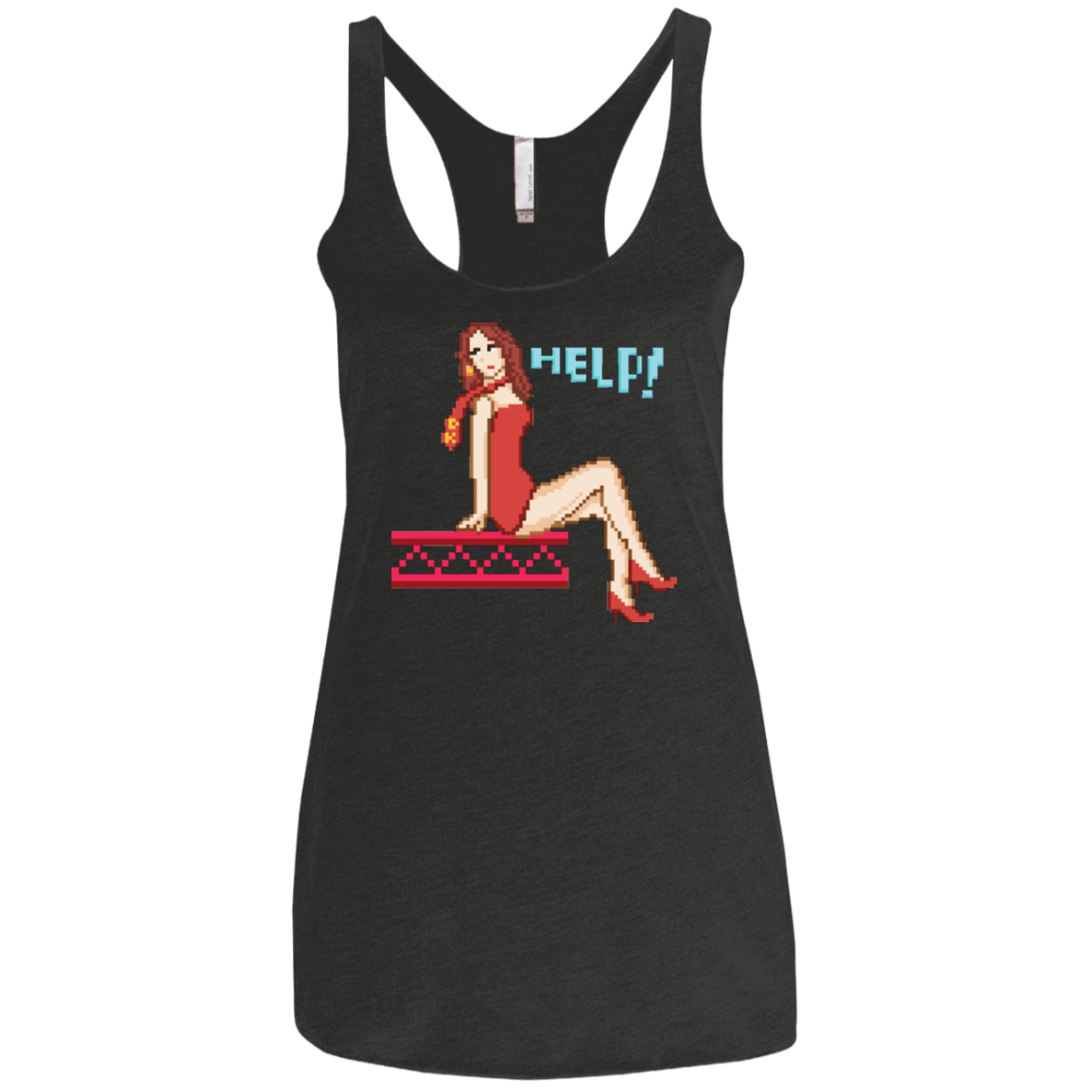 T-Shirts Vintage Black / X-Small Pixel Pinup Pauline Women's Triblend Racerback Tank