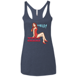 T-Shirts Vintage Navy / X-Small Pixel Pinup Pauline Women's Triblend Racerback Tank