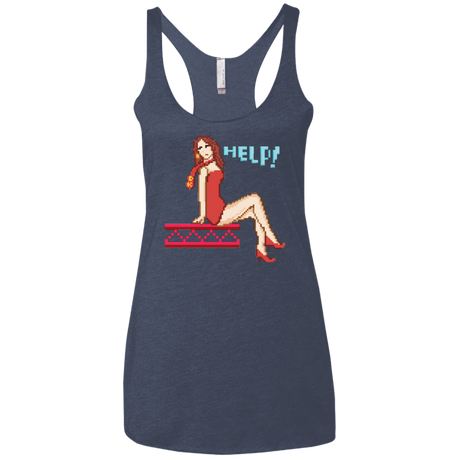T-Shirts Vintage Navy / X-Small Pixel Pinup Pauline Women's Triblend Racerback Tank