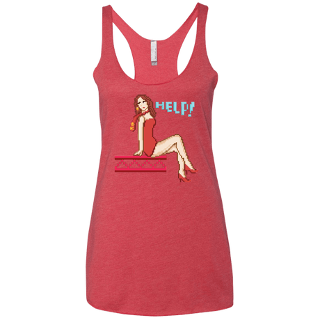 T-Shirts Vintage Red / X-Small Pixel Pinup Pauline Women's Triblend Racerback Tank