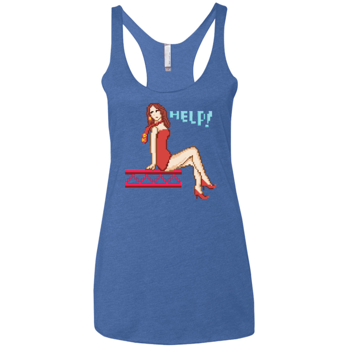 T-Shirts Vintage Royal / X-Small Pixel Pinup Pauline Women's Triblend Racerback Tank