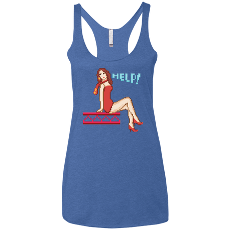 T-Shirts Vintage Royal / X-Small Pixel Pinup Pauline Women's Triblend Racerback Tank