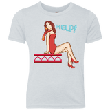 T-Shirts Heather White / YXS Pixel Pinup Pauline Youth Triblend T-Shirt