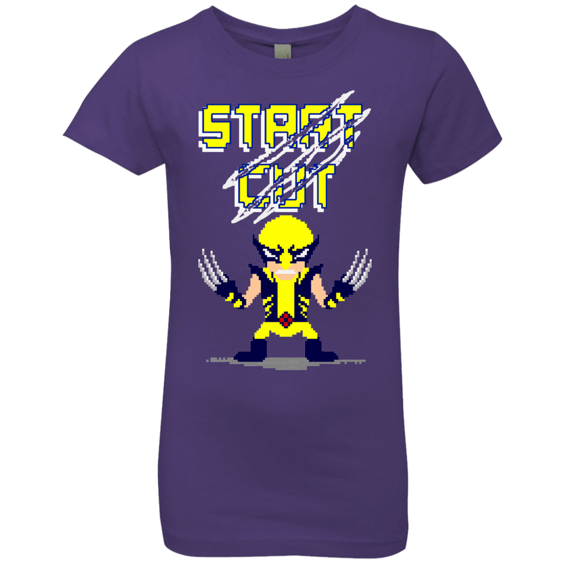 T-Shirts Purple Rush / YXS Pixel Wolf Girls Premium T-Shirt
