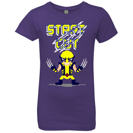 T-Shirts Purple Rush / YXS Pixel Wolf Girls Premium T-Shirt