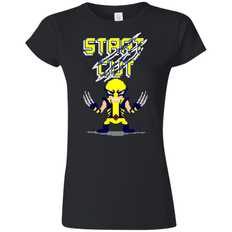 T-Shirts Black / S Pixel Wolf Junior Slimmer-Fit T-Shirt