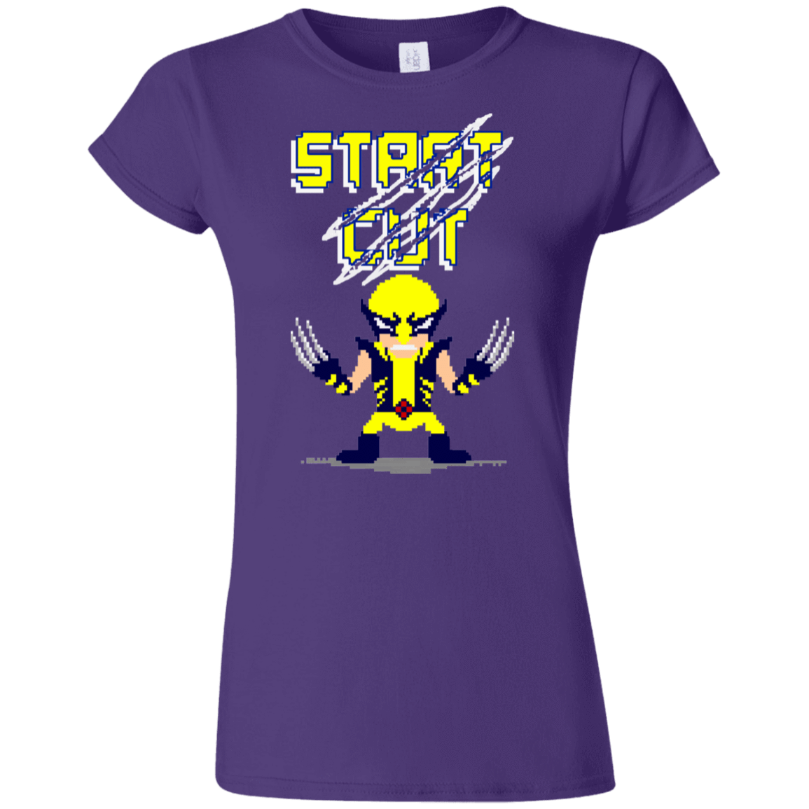 T-Shirts Purple / S Pixel Wolf Junior Slimmer-Fit T-Shirt