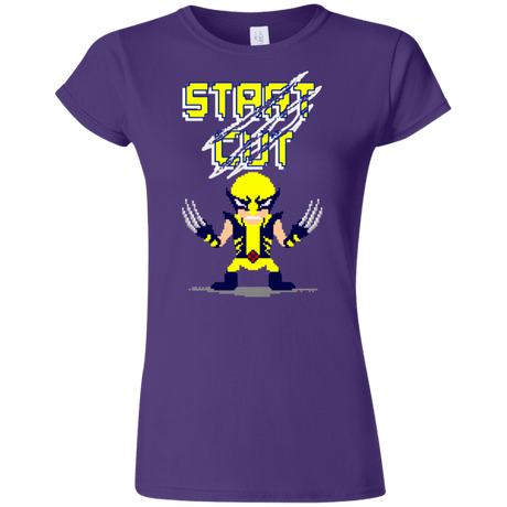 T-Shirts Purple / S Pixel Wolf Junior Slimmer-Fit T-Shirt