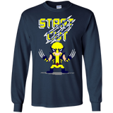 T-Shirts Navy / S Pixel Wolf Men's Long Sleeve T-Shirt