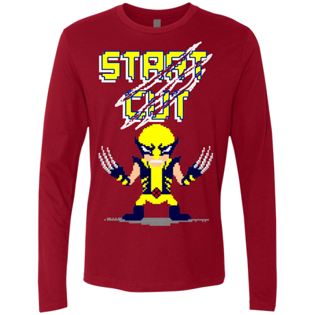 T-Shirts Cardinal / S Pixel Wolf Men's Premium Long Sleeve