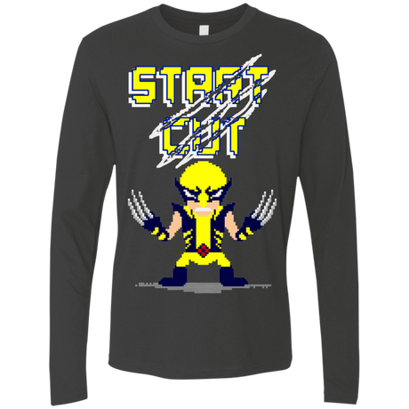 T-Shirts Heavy Metal / S Pixel Wolf Men's Premium Long Sleeve